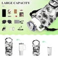 thumbnail image 4 of Iauyy Adjustable Strap Water Bottle Carrier Holder Pouch Bag for Outdoor Hiking Sports, Ink Rose, 20-40oz, 4 of 7