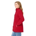 thumbnail image 3 of Woman Within Plus Size Zip-Front Microfleece Jacket Long Oversized Fleece, 3 of 6