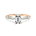 thumbnail image 3 of 5 Carat IGI Certified Emerald Shape Lab Grown Diamond Engagement Ring | 14K Rose Gold |Grace Micro Pave Eternity Diamond Ring | FG-VS1-VS2 Quality Friendly Diamonds, 3 of 4