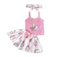 thumbnail image 3 of FYDUU Infant Girls Clothing Sets Adorable Baby Girl Summer Outfit Baseball Print Sleeveless Cami Tops T-Shirt Skirt And Hairband Party Wear 3-6 Months, 3 of 7