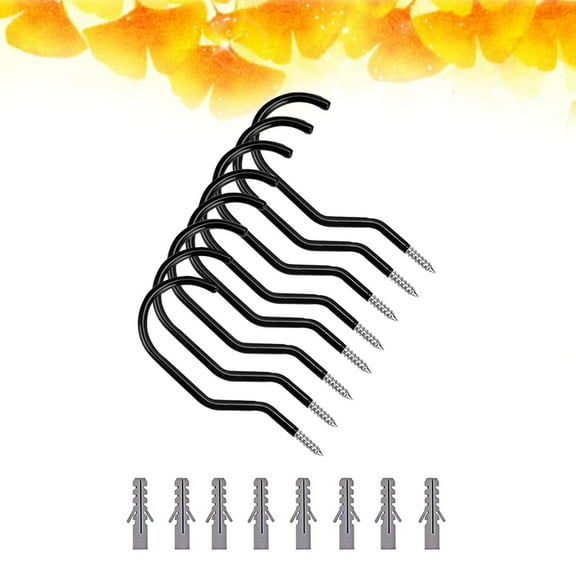 CIMAXIC Bike Hangers For Garage Ceiling Steel Black 8Pcs 5.5x2.6x0.2In