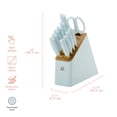 thumbnail image 2 of Beautiful 12 Piece Hydrangea Blue and Gold Knife Block Set with Soft-Grip Ergonomic Handles by Drew Barrymore, 2 of 11