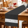 thumbnail image 5 of Black Plaid Table Runner 108 Inches, Vintage Live Love Laugh Star Love Heart Bed Runner Dresser Scarves Tabletop for Indoor Outdoor Parties/Ceremony/Banquet, 13"x 108", 5 of 9