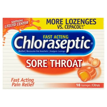 Chloraseptic Sore Throat Lozenges, Citrus Flavor, 18 Count