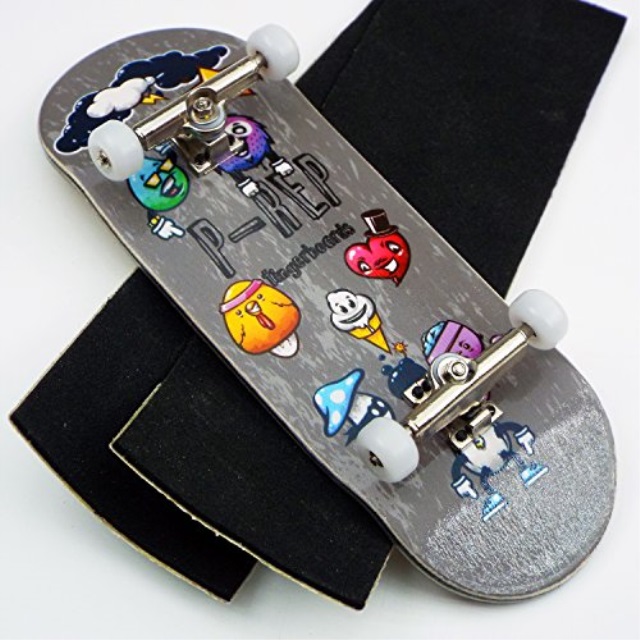P-REP 34mm Skulls Complete Wooden Fingerboard Pick Trucks and Wheels
