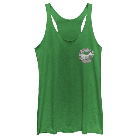 Women's Jurassic World: Fallen Kingdom Skeleton Badge  Racerback Tank Top Envy Green Large