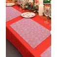thumbnail image 3 of Christmas Placemats Set of 4, Snowflake Placemat for Dining Table Decorations, Cotton Linen Pink Place Mats, Xmas Table Mats for Kitchen Dinner Holiday Party Decor Gift, 3 of 5