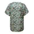 thumbnail image 4 of Samickarr Boho Shirts For Womens Summer Tops Dressy Casual Boho Floral Print V Neck Short Sleeve T-Shirt Loose Fit Blouses Tunics Tops, 4 of 4