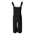 thumbnail image 5 of Riforla Women Loose Casual Jumpsuits Cotton Linen Wide Leg Jumpsuits Bib Pants Baggy Rompers Overalls with Pockets Casual Jumpsuits for Women Black XXL, 5 of 5