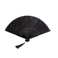 thumbnail image 2 of Gumesh Classical Antique Style Folding Fan with Tassel - Portable Paper Fan for Wedding Decorations, Stage Props & Summer Use, Decorative Hand Fan, 2 of 6