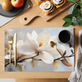 thumbnail image 2 of White Floral Placemats Set of 6, Magnolia Flowers Non-Slip Place Mats Washable Table Mats for Kitchen Dining Table Decorations Indoor/Outdoor, 2 of 9
