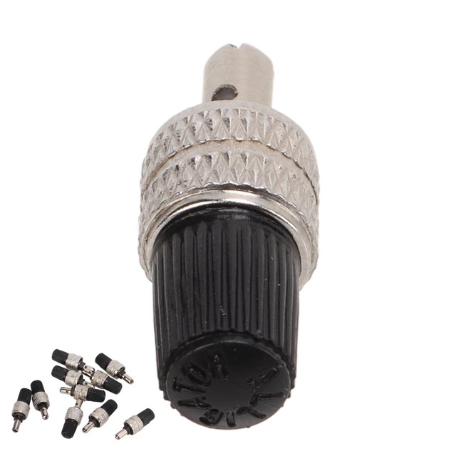 Kit De 10 Piezas De Núcleo De Válvula De Neumático De Bicicleta Con Tapa, Núcleo De Vástago De Válvula Alemán De Latón Niquelado Para Vehículos Eléctricos