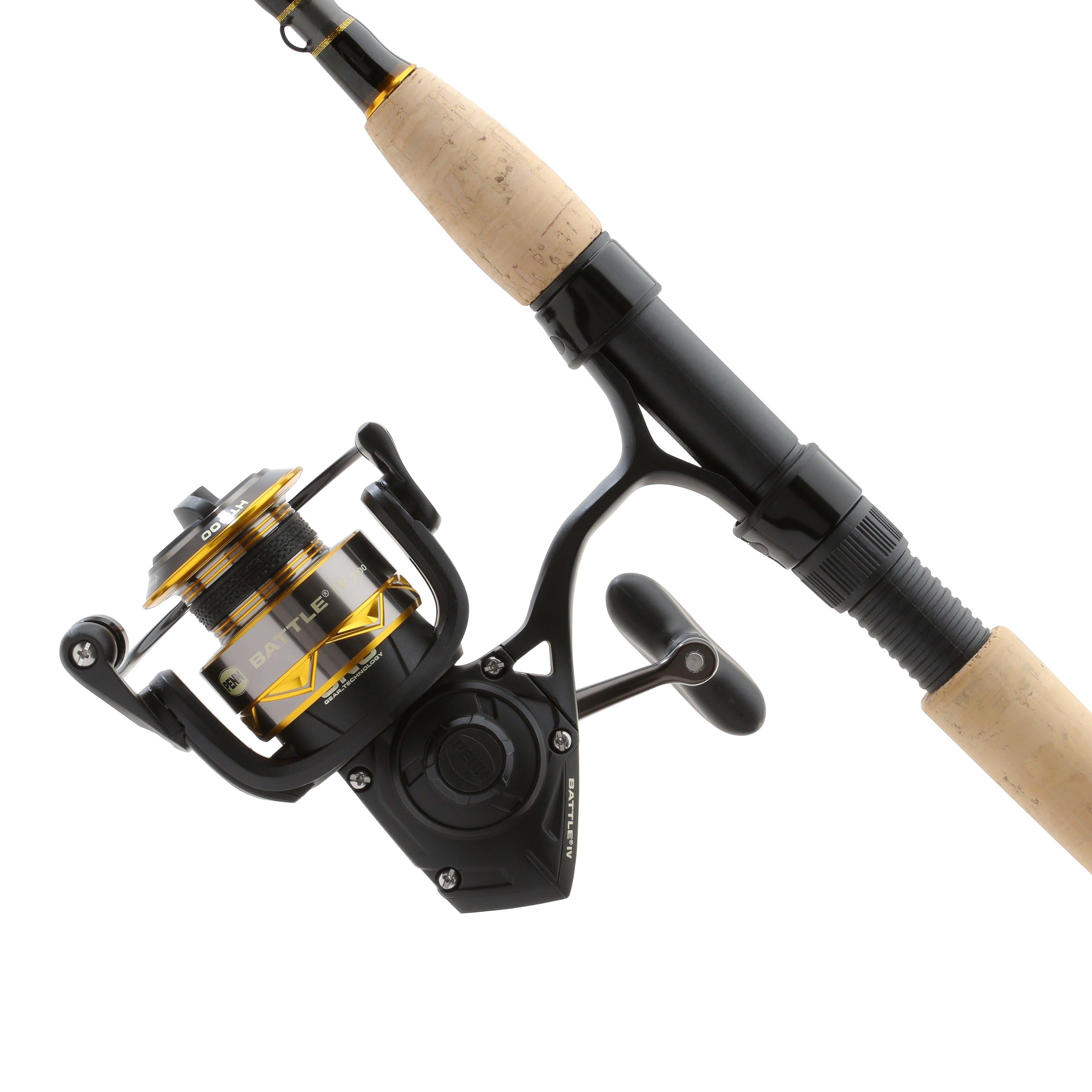 PENN Battle IV Spinning Fishing Combo, 6'6" Medium Light Rod, 2000 Size Reel
