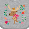thumbnail image 4 of Inktastic Woodland Moose Spring Flowers Girls Baby Bib, 4 of 4