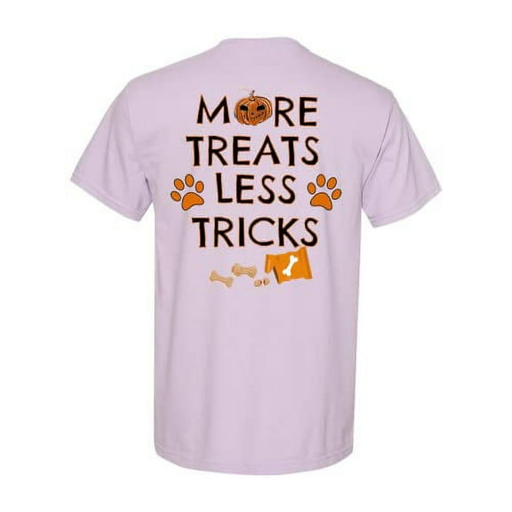 Squishy Faces More Treats Less Tricks Halloween, Dog Paw T-Shirt, Dog Bone Print Unisex T-Shirt, Orchid - Medium