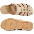 thumbnail image 4 of Ecetana Clogs for Women Comfortable Dressy Closed Toe Flat Sandals Summer Flower Adjustable Slip On Mules shoes, 4 of 6