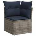thumbnail image 4 of vidaXL 11 Piece Patio Sofa Set with Cushions Gray Poly Rattan, 4 of 10