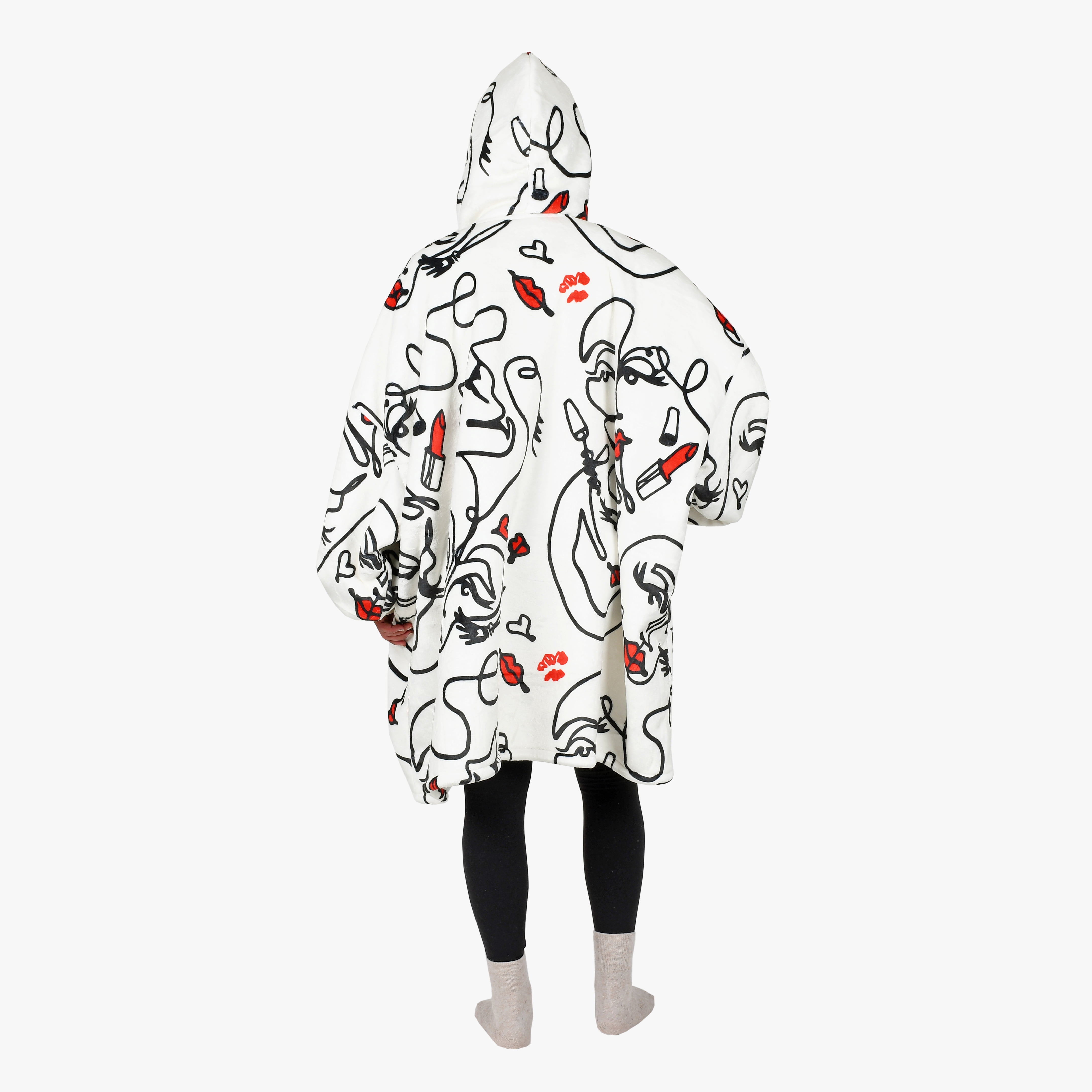 Tirrinia Oversized Blanket Hoodie, Wearable Fluffy Sherpa Blanket, Cozy Sweatshirt Blanket Gift for Adult Women Men Girlfriend