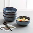 thumbnail image 3 of UNICASA Ceramic Pasta Bowls 25 oz ,Blue Soup Bowls Set of 4 for Kitchen,Dishwasher & Microwave Safe- for Cereal,Oatmeal,Salad, 3 of 6