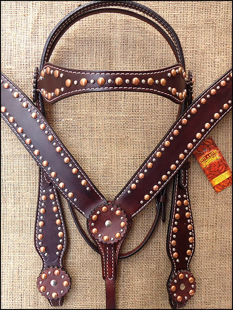 HILASON Western Horse Headstall Breast Collar Set Tack American Leather Brown