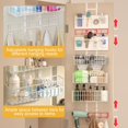 thumbnail image 4 of Adjustable Over The Door Organizer - Hair Dryer Holder, Hanging Door Organizer with 8 Pockets 3 Metal Baskets 6 Hook, Behind Door Organizers and Storage for Bathroom Closet Cabinet Bedroom, 4 of 18