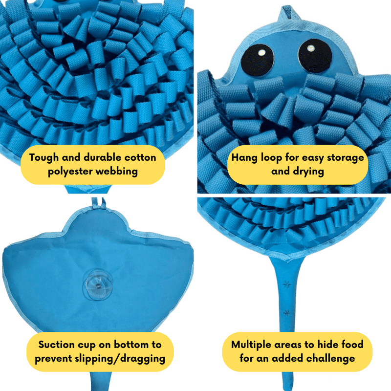 LUVMYFIDO Stingray Enrichment Foraging Snuffle Mat for Dogs, Dog Puzzle Toy, Slow Feeder