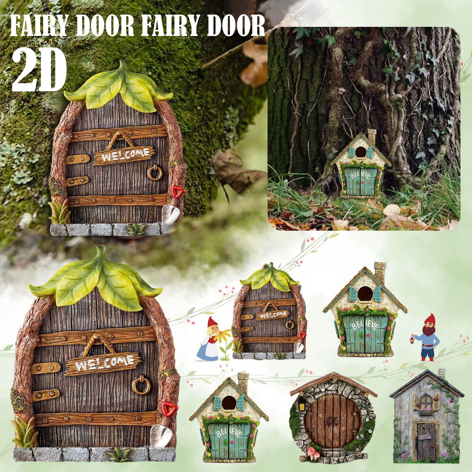 doors to the hobbit gnome house with Christmas decorations and shoes Stock  Photo