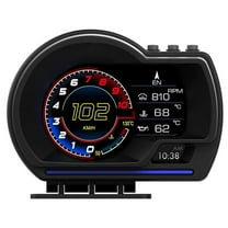 P6 Car Digital HUD Head Up Display Speedometer,OBD2 GPS Dual System Tachometer Water Temp Overspeed Alarm Clear Fault Code for Most Vehicles After 2008