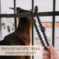 thumbnail image 6 of Magnetic Curtain Tiebacks 4 Pieces: Strong Magnets Closure, Boho Curtain Holdbacks Wooden Bead Drape Ties Curtain Ties Backs for Window Drapes Boho Farmhouse Home Office Baby Nursery Decor (Black, 4), 6 of 12