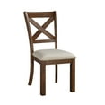 thumbnail image 2 of Transitional Style Brown Finish Side Chairs Set of 6, Beige Fabric Upholstered Seat Dining Furniture, 2 of 4