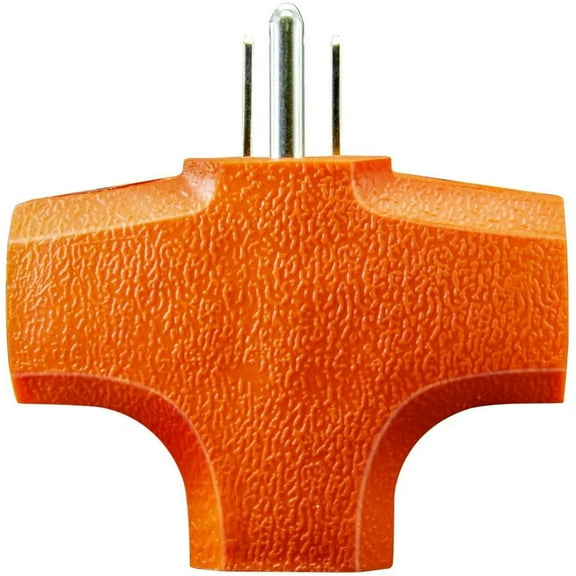 TriSonic 3 Outlet UL Adapter Heavy-Duty Grounded Power Tap, T-Shaped, Power Outlet Extender