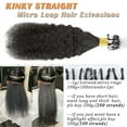 thumbnail image 6 of SEGO Micro Loop Thick Hair Extensions Remy Real Human Hair Brazilian Hair Kinky Straight 100 Strands Micro Rings Hair Extensions Natural Black, 6 of 8