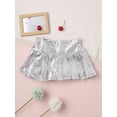 thumbnail image 5 of vastwit Kids Girls Sequins Pleated Skirts High Waist Pleated Skirts for Dance Party Silver 7-8, 5 of 7