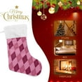 thumbnail image 4 of GZHJMY Pink Argyle Christmas Stockings 1PCS, Large Xmas Stockings Gift Decorations and Party Supplies,Used for Fireplace Decoration Socks Christmas Tree Decoration, 4 of 7