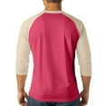 thumbnail image 4 of Mens 3/4 Sleeve Henley T Shirts,Fall Shirt Crew Neck Solid Tees Casual Regular Fit Button Workout Pocket Comfort Soft Blouse Tops B#121_Pink XL(US:10), 4 of 7