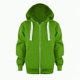 thumbnail image 3 of Karoyedx Boys Coats Kids Long Sleeve Hoodie Solid Jackets Boys Sweatshirt Girls Zip Boys Girls Winter Outerwear Green Size,6-7 Years, 3 of 5