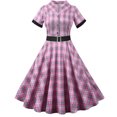 thumbnail image 4 of Women Vintage 1950s Dress Retro Cocktail Party Swing Dresses with Cap Sleeves Vintage Print Hem Dress, 4 of 5