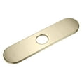 thumbnail image 1 of Placa de Cubierta de Grifo, 10" Cubierta Ovalada de Acero Inoxidable 304 para Fregadero de Baño/Cocina [Tono Dorado Cepillado], 1 of 7