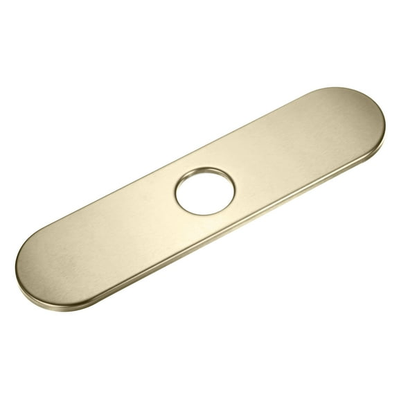 Faucet Deck Plate, 10" 304 Stainless Steel Oval Hole Cover Escutcheon Deck Plate for Bathroom/Kitchen Sink [Brushed Gold Tone]
