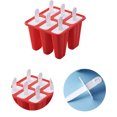 thumbnail image 2 of Moldes Para Paletas Bandeja de moldes de paletas de hielo de bricolaje para el hogar para hacer helados de silicona (rojo de 6 celdas) Ndcxsfigh Libre de BPA, 2 of 7