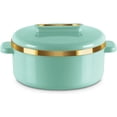 thumbnail image 1 of Casserole Set Curve Inner Stainless Steel Casserole Set of 3 (1300 ml) Ivory Easy to Carry | Easy to Store | Chapati | Roti | Curd Maker Pack Of 1 (Light Green), 1 of 6