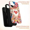 thumbnail image 4 of Whimsical Colorful Heart & Mushroom Faces Phone Case, Cute Artistic Fantasy Design iPhone 16 15 14 13 12 11 Pro Max Mini Cover, 4 of 6