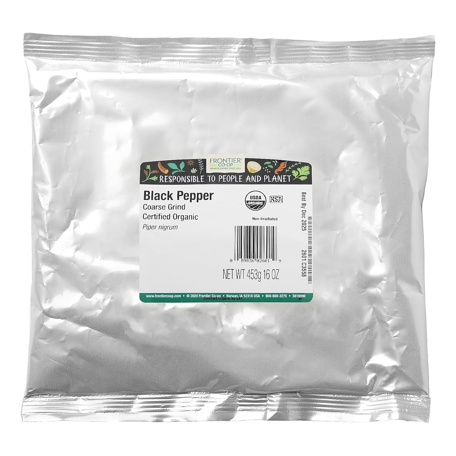 Frontier Co-op Organic Black Pepper (Coarse Grind) 1lb