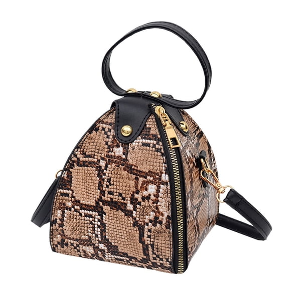 Faraee Leopard Bucket Bag Leather Crossbody Handbag Small Fashion Phone Purse Mini Shoulder Tote Khaki