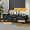 thumbnail image 3 of Wooden TV Stand for 55 65 70 inch TV, Long & Large TV Media Console Table with Storage Cabinets, Boho Farmhouse Entertainment Center for Living Room, Bedroom - Black, 3 of 16