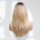 thumbnail image 3 of Peluca rubia para mujer, pelo sintético natural largo, mujer, peluca dorada clara de fibra resistente al calor, 3 of 5