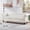 White, variant on Rolled Arm Chesterfield Sofa, PU Leather 3-Seater Couch, Classic Living Room Furniture, White
