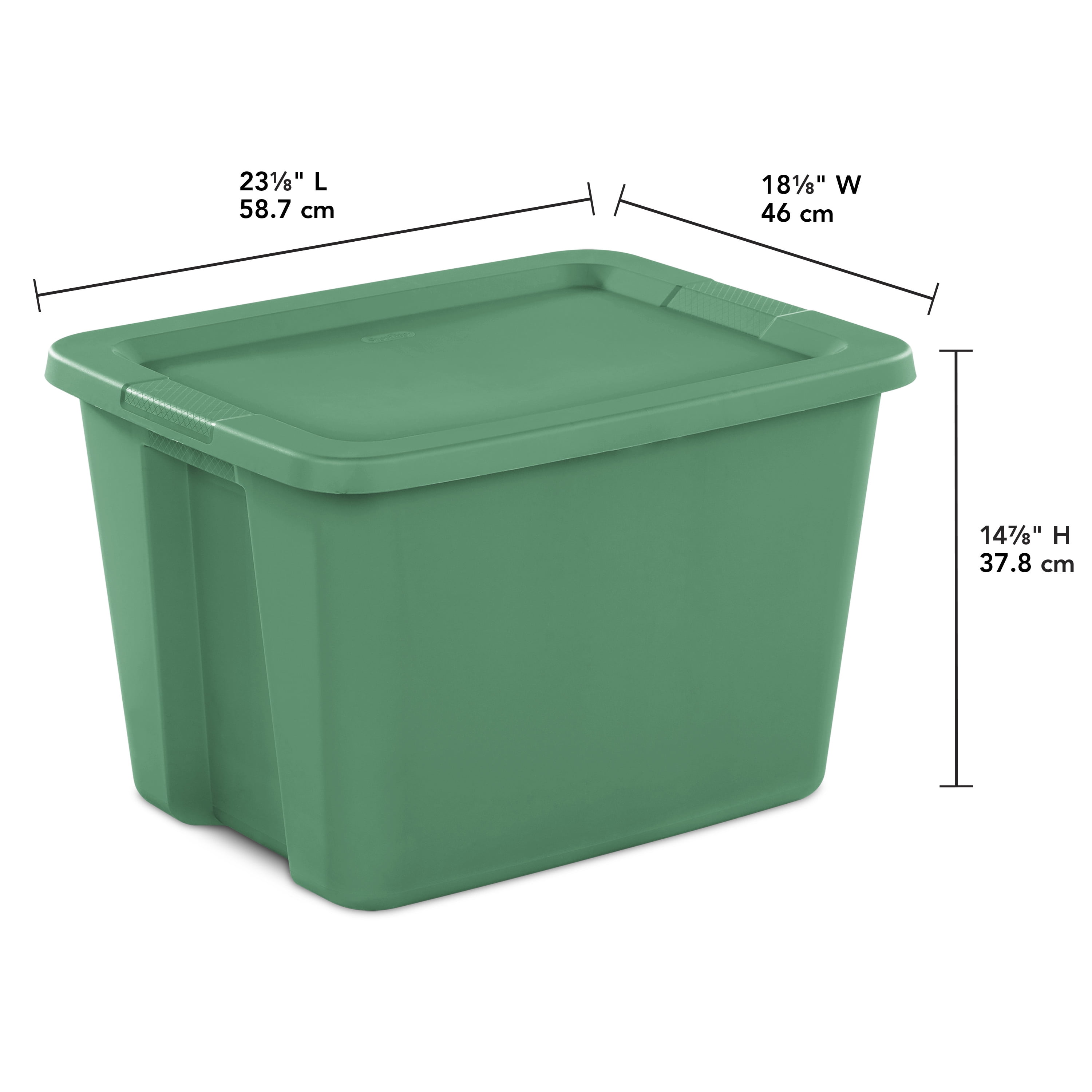 Sterilite 18 Gallon Tote Box Plastic Adult, Green Lily