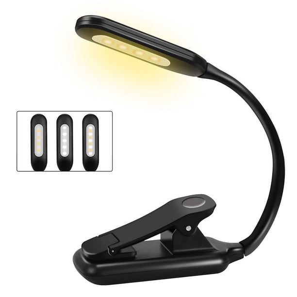 Luz de Libro, Luz de Lectura Recargable, 9 Luces de Libro LED para Leer en la Cama con 3 Brillos, LáMpara de Lectura FáCil de Enganchar