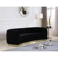 thumbnail image 2 of Velvet Accent Chair - Modern Living Room Upholstered Seating with Steel Base, 2 of 6